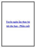 Tuyên ngôn ẩm thực bỏ túi cho bạn - Phần cuối ppt