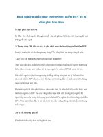 Kinh nghiệm khắc phục trường hợp nhiễm HIV do bị dẫm phải kim tiêm pptx