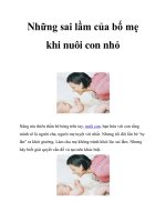 Những sai lầm của bố mẹ khi nuôi con nhỏ ppt