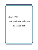 LUẬN VĂN: Bàn về kế toán khấu hao tài sản cố định docx