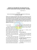 NGHIÊN CỨU THỜI ĐIỂM KẾT THÚC BÓN PHÂN VÔ CƠ CHO CÂY CAM XÃ ĐOÀI TẠI VÙNG CAO PHONG - HOÀ BÌNH ppt