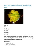 Hoa kim châm nhồi thác lác hấp dầu hào doc