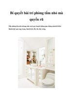 Bí quyết bài trí phòng tắm nhỏ mà quyến rũ ppt