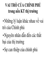 VAI TRÕ CỦA CHÍNH PHỦ trong nền KT thị trường docx