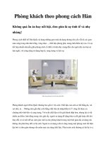 Phòng khách theo phong cách Hàn doc