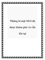Những bí mật SEO đã được khám phá và vẫn tồn tại potx