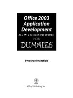 microsoft office 2003 application development all-in-one desk reference for dummies