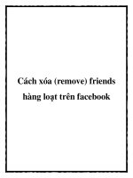 Cách xóa (remove) friends hàng loạt trên facebook ppt