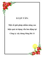 LUẬN VĂN: Một số giải pháp nhằm nâng cao hiệu quả sử dụng vốn lưu động tại Công ty xây dưng Sông Đà 11 pptx