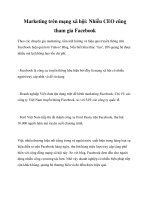 Marketing trên mạng xã hội: Nhiều CEO cũng tham gia Facebook ppt