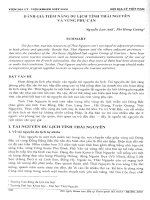 Báo cáo khoa học :Đánh giá tiềm năng và du lịch tỉnh Thái Nguyên vùng lân cận potx