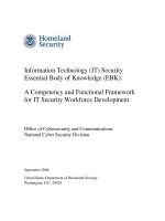 Information Technology (IT) Security Essential Body of Knowledge (EBK): A Competency and Functional Framework for IT Security Workforce Development ppt