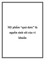 Mỹ phẩm “quá date” là nguồn sinh sôi của vi khuẩn pdf