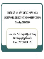 THIẾT KẾ VÀ XÂY DỰNG PHẦN MỀM-Chương 0: Cơ sở của thiết kế và xây dựng phần mềm pptx