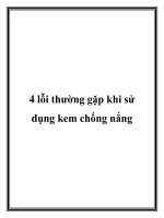 4 lỗi thường gặp khi sử dụng kem chống nắng ppt