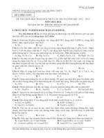 Đề thi chọn lọc học sinh giỏi THCS cấp thị xã môn hoá năm 2012 - 2013 docx