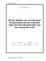 nghiên cứu về mối quan hệ giữa quan hệ sản xuất phù hợp với trình độ phát triển của lực lượng sản xuất