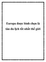 Europa được bình chọn là tàu du lịch tốt nhất thế giới doc