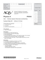 Vật lý A level: AQA PHYA1 vs QP JUN11