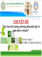 CHUYÊN ĐỀ“Các loại môi trường, phương pháp phân lập và giám định vi khuẩn” pot