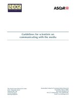 Guidelines for scientists on communicating with the media pdf