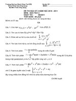 ĐỀ THI HỌC KỲ 2 NĂM HỌC 2010 - 2011 MÔN : GIẢI TÍCH 2 potx