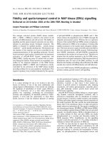 Báo cáo khoa học: Fidelity and spatio-temporal control in MAP kinase (ERKs) signalling Delivered on 24 October 2002 at the 28th FEBS Meeting in Istanbul potx