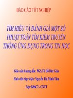 BÁO CÁO TỐT NGHIỆP: TÌM HIỂU VÀ ĐÁNH GIÁ MỘT SỐ THUẬT TOÁN TÌM KIẾM TRUYỀN THỐNG ỨNG DỤNG TRONG TIN HỌC pdf