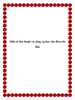 Một số thủ thuật và công cụ hay cho Recycle Bin pdf