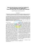 ĐÁNH GIÁ HIỆU QUẢ KINH TẾ VÀ KẾT QUẢ NGHIÊN CỨU TRONG HỆ THỐNG CANH TÁC CỦA NÔNG DÂN Ở NAM ĐỊNH THỜI VỤ TRỒNG KHOAI TÂY GIỐNG HỢP LÝ ppt