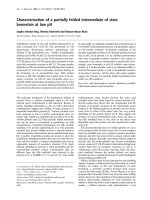 Báo cáo Y học: Characterization of a partially folded intermediate of stem bromelain at low pH ppt