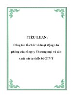 TIỂU LUẬN: Công tác tổ chức và hoạt động văn phòng của công ty Thương mại và sản xuất vật tư thiết bị GTVT docx