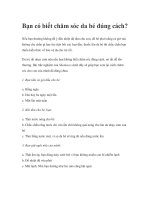 Bạn có biết chăm sóc da bé đúng cách? docx