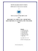 tiểu luận quản trị chiến lược phân biệt các chiến lược chi phí thấp, khác biệt hóa và tập trung. nêu ví dụ minh họa