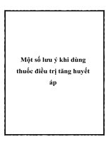 Một số lưu ý khi dùng thuốc điều trị tăng huyết áp docx