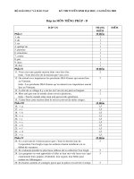 đáp án đề thi đại học môn tiếng pháp năm 2003 khối d