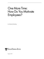 ONE MORE TIME: HOW DO YOU MOTIVATE EMPLOYEES? doc