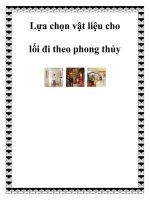 Lựa chọn vật liệu cho lối đi theo phong thủy pdf