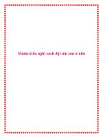 Muôn kiểu nghĩ cách đặt tên con ở nhà pptx