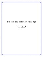 Bạn chọn màu sắc nào cho phòng ngủ của mình? ppt