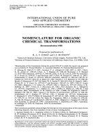 NOMENCLATURE FOR ORGANIC CHEMICAL TRANSFORMATIONS docx