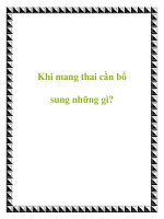 Khi mang thai cần bổ sung những gì? pptx