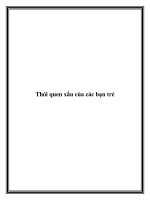 Thói quen xấu của các bạn trẻ ppt