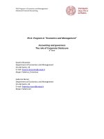 Ph.D. Program in “Economics and Management” Accounting and governace The role of Corporate Disclosure docx