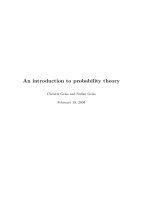 an introduction to probability theory - geiss