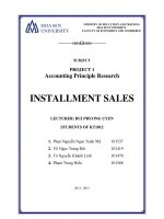 Accounting principle research - Instalment sales