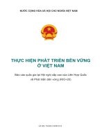 Báo cáo quốc gia tại Hội nghị cấp cao của Liên Hợp Quốc về Phát triển bền vững (RIO+20): PHÁT TRIỂN BỀN VỮNG Ở VIỆT NAM