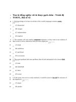 Tìm từ đồng nghĩa với từ được gạch chân - Trình độ TOEFL, Bài số 42 potx