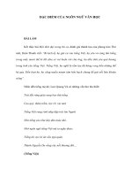 ĐẶC ĐIỂM CỦA NGÔN NGỮ VĂN HỌC pptx