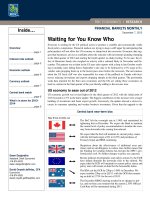 FINANCIAL MARKETS MONTHLY : Waiting for You Know Who pot